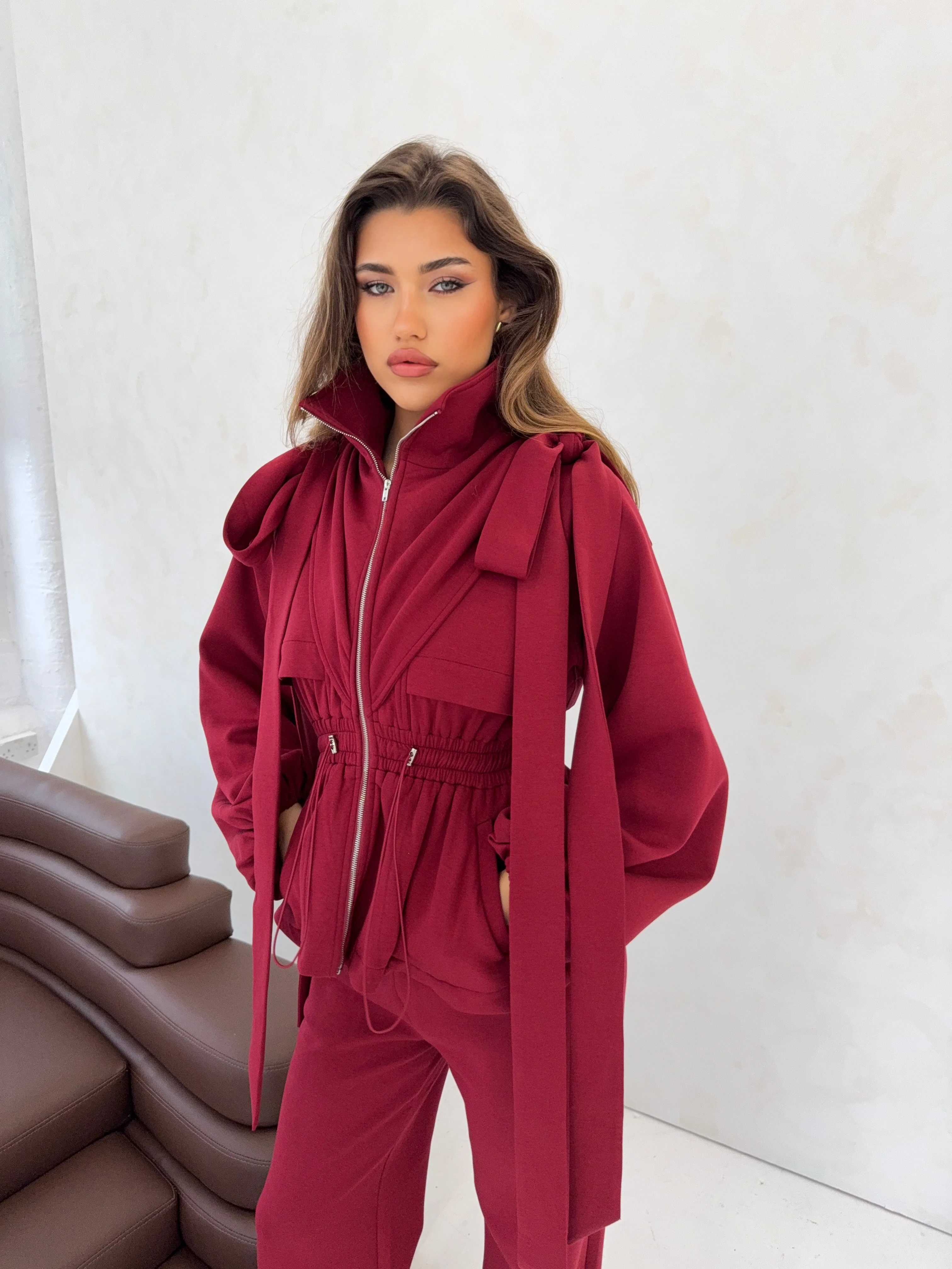‘BEAU’ BURGUNDY TROUSERS (TALL) - Image 5