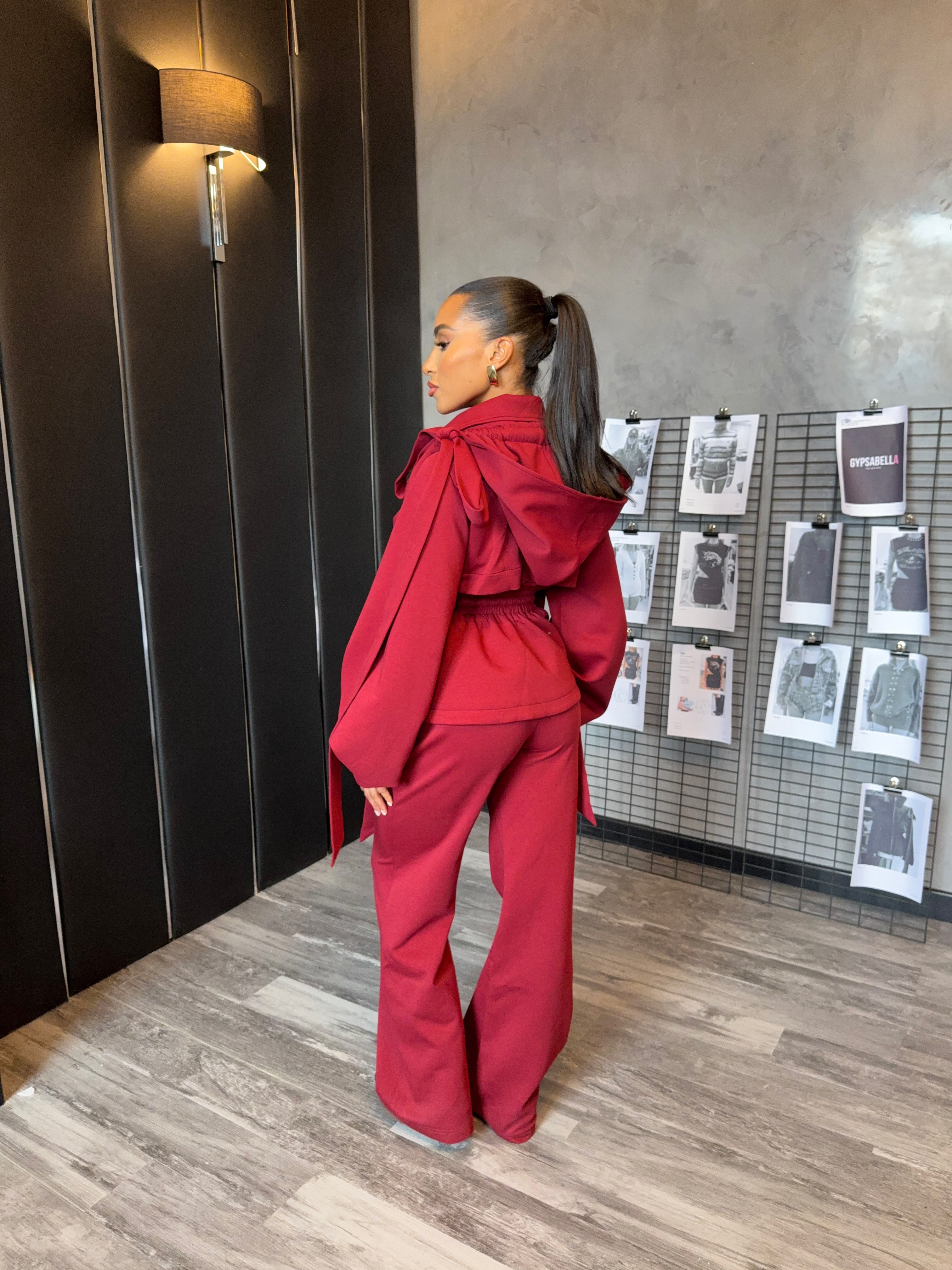 ‘BEAU’ BURGUNDY TROUSERS (TALL) - Image 9
