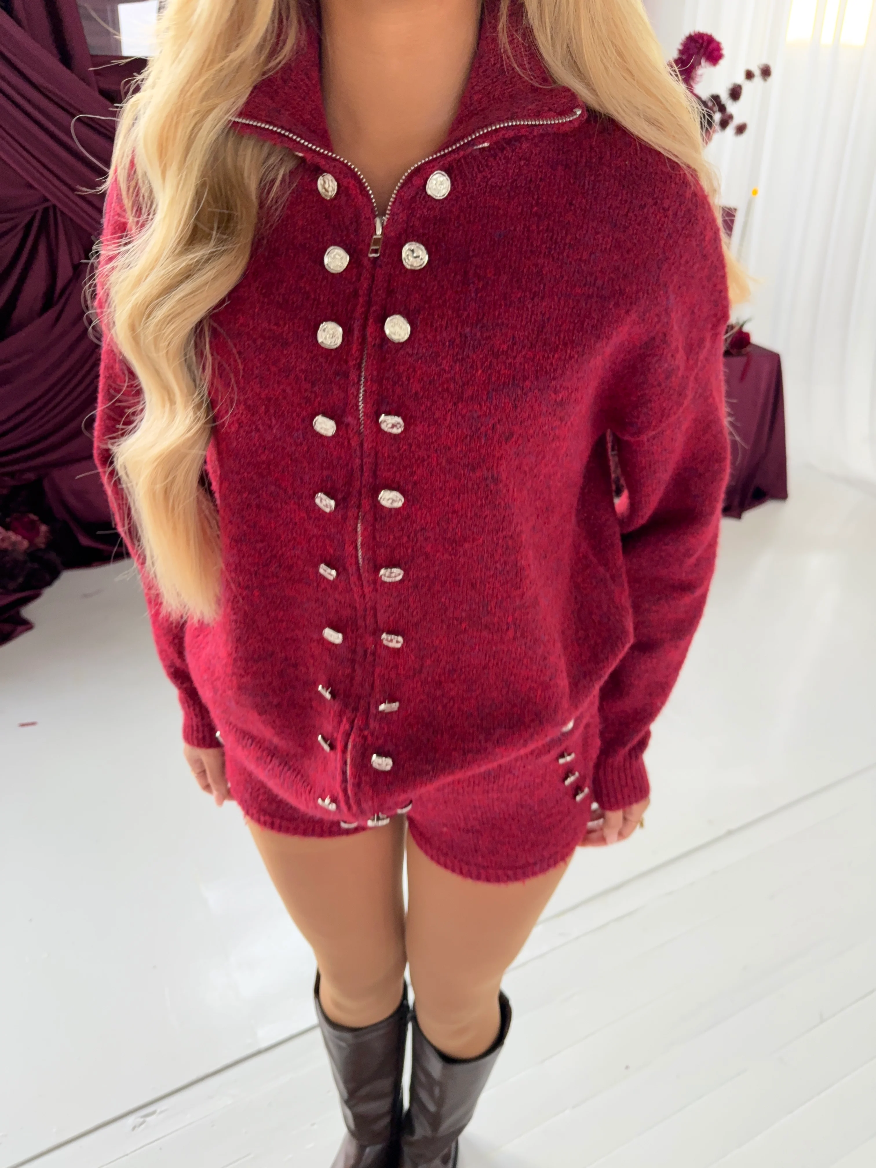 'CERISE' KNIT SHORTS - Image 3