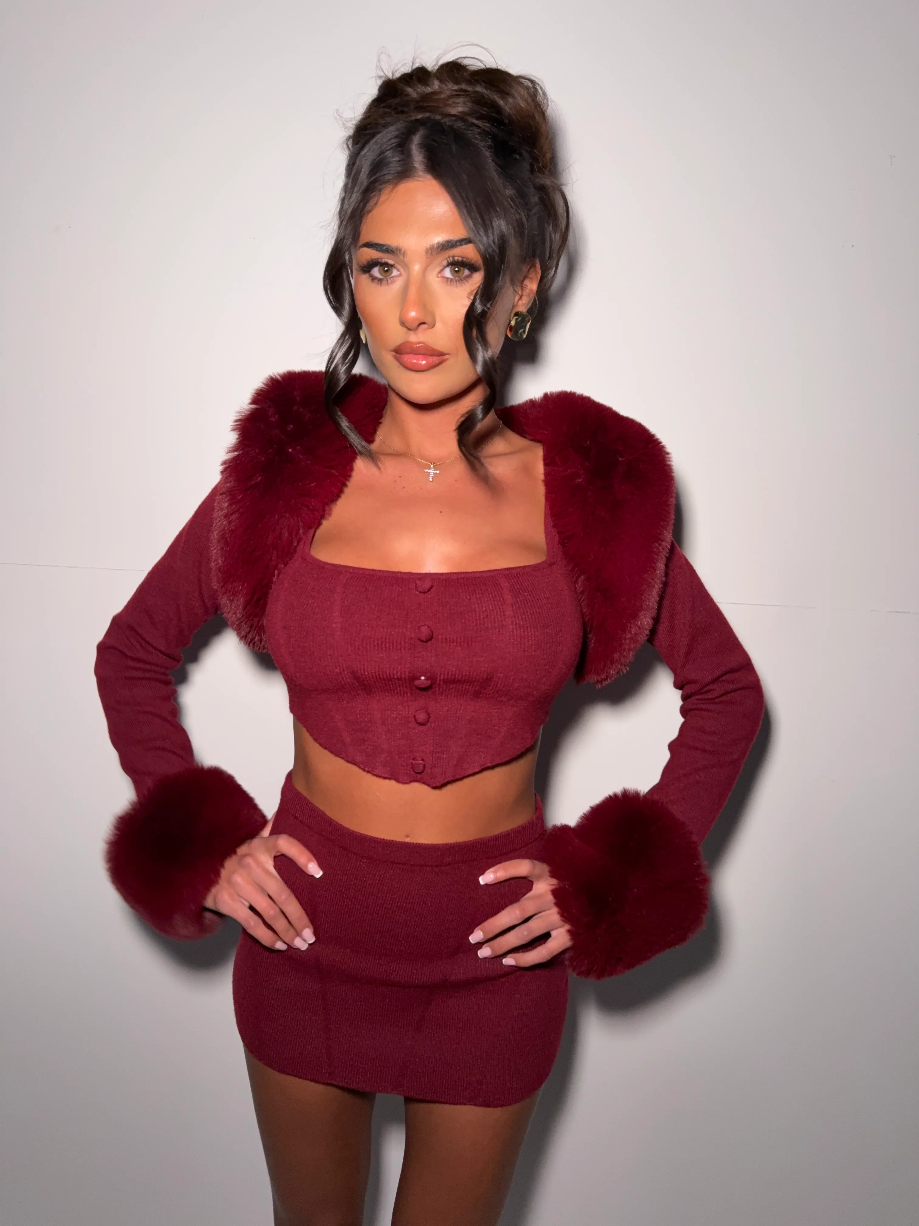 LOVERGIRL TOP & SHRUG (CHERRY) - Image 4