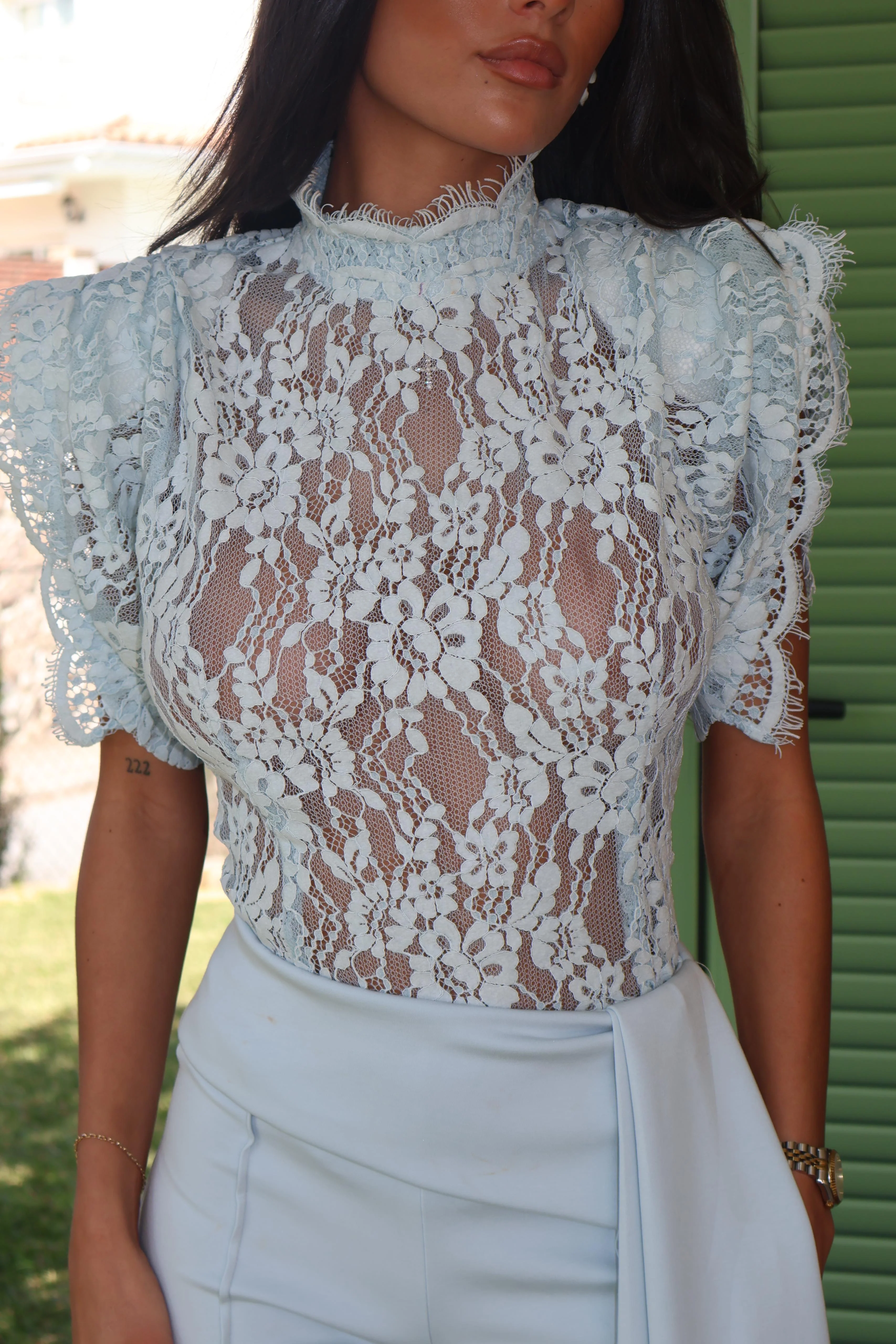 GARDENIA Lace Top (BLUE) - Image 4