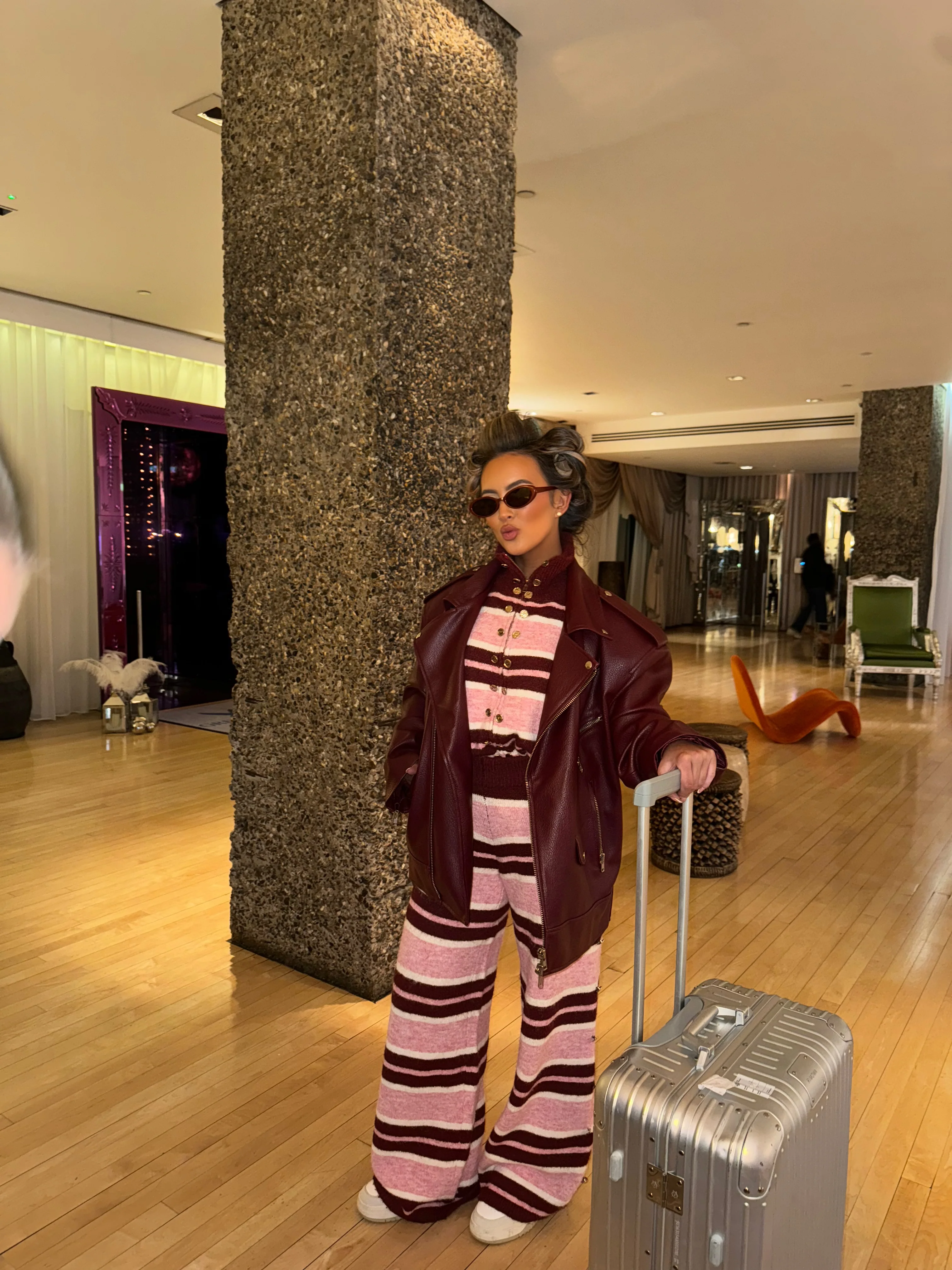 ‘ROSÉ’ STRIPE KNIT TROUSERS (REGULAR) - Image 3